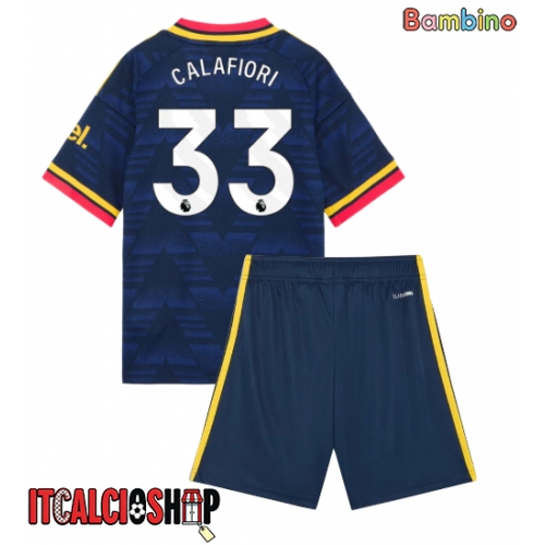 Arsenal Riccardo Calafiori #33 Seconda Maglia Bambino 2026-27 Manica Corta (+ Pantaloni corti)